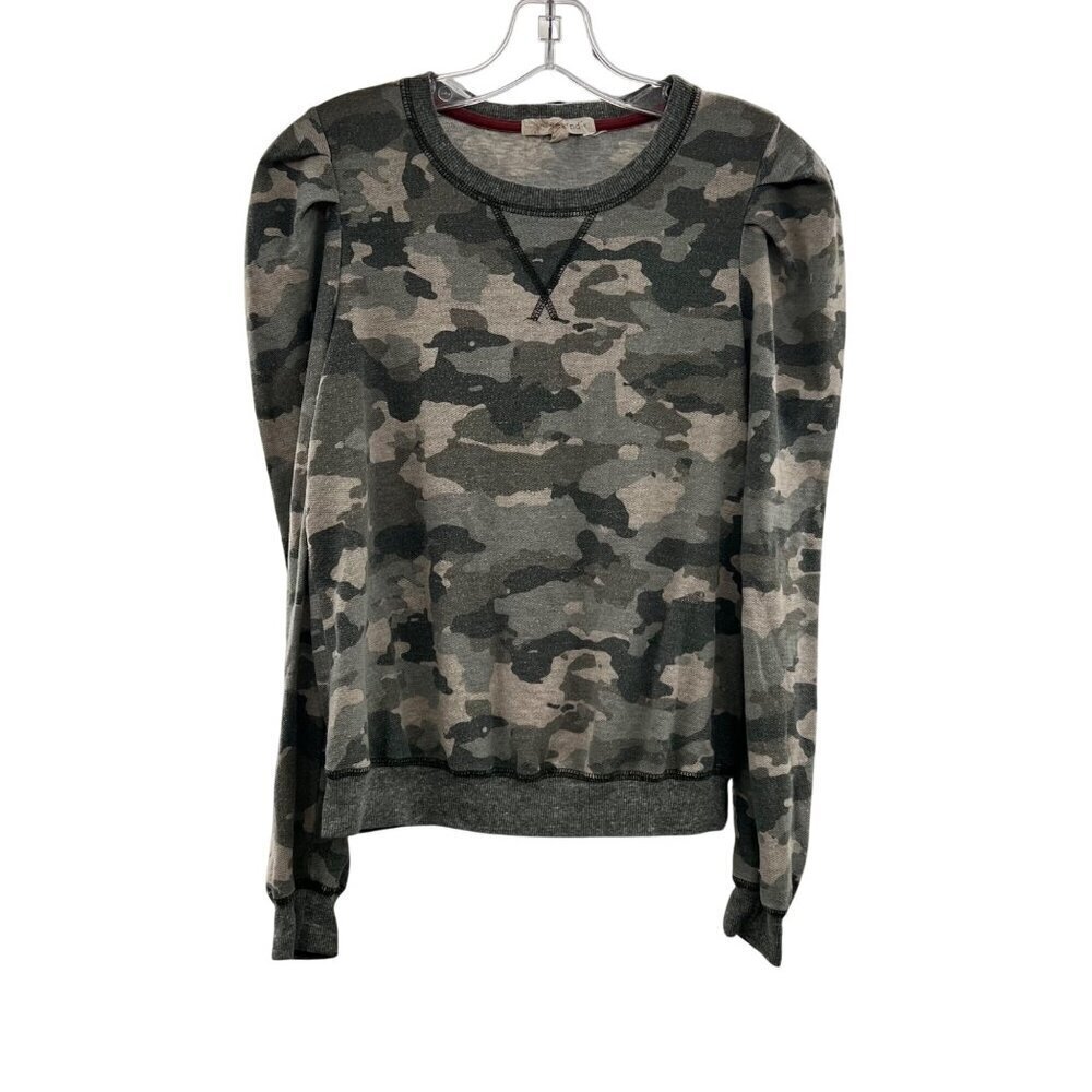 Rewind Women's Camouflage Lightweight Sweatshirt Green/Multi Size Small